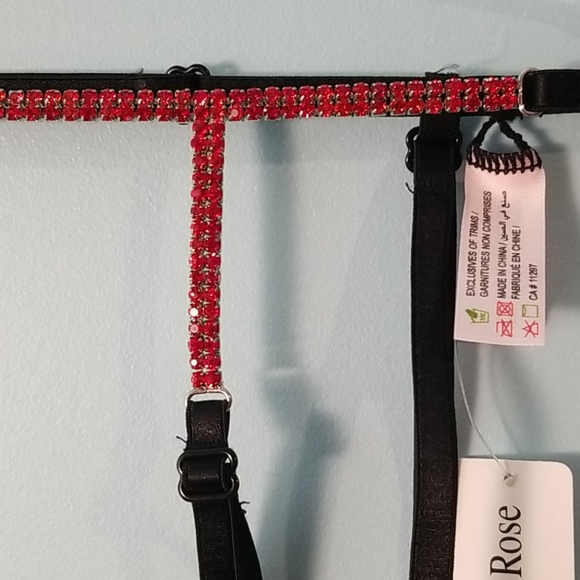La vie en rose black and red sparkly garter belt size M/L NWT - Picture 3 of 5